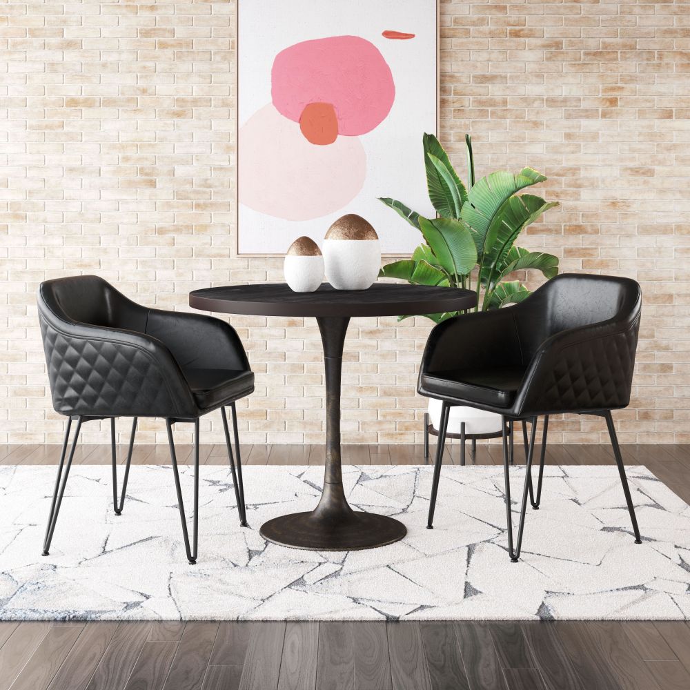 ZuoMod Braxton Dining Chair (Set of 2) Vintage Black | Gray