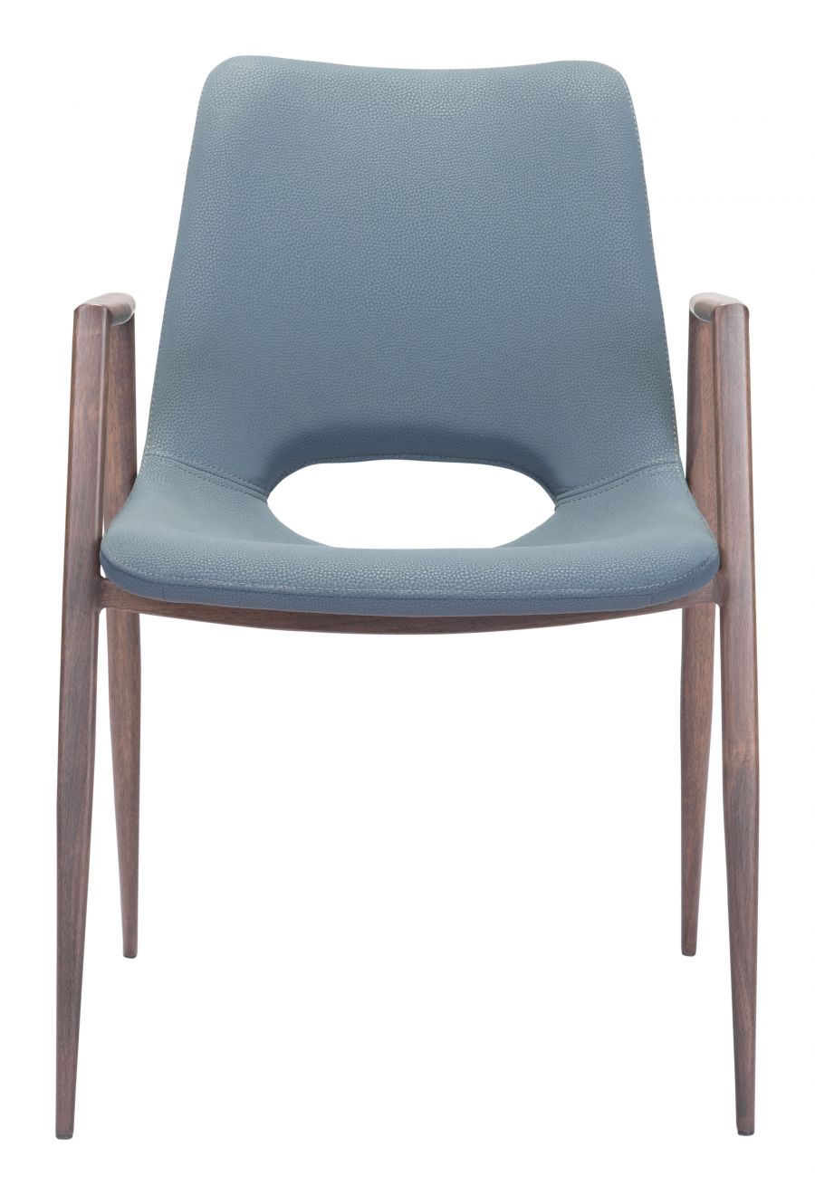 ZuoMod Desi Dining Chair (Set of 2) Gray & Walnut 101695