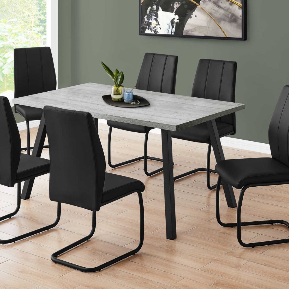Monarch Specialties 60" Grey Wood-Look Dining Table