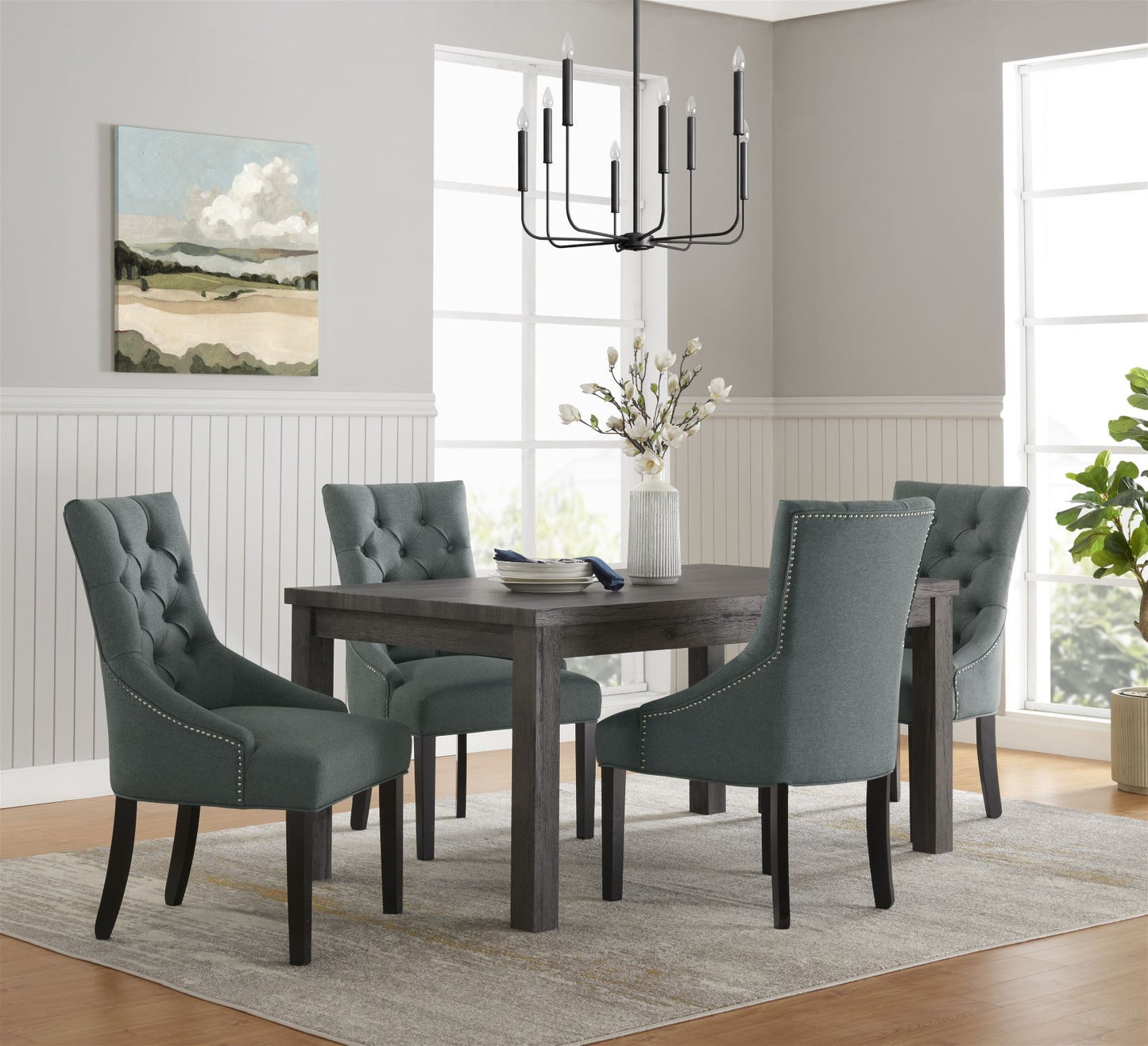 Alaterre Haeys Tufted Upholstered Dining Chairs, Grey (Set of 2) ANHT02FDC