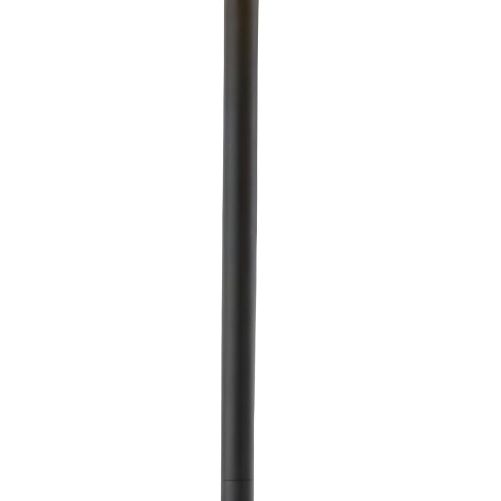 60" Brown And Black Floor Lamp With Brown Veneer Drum Shade