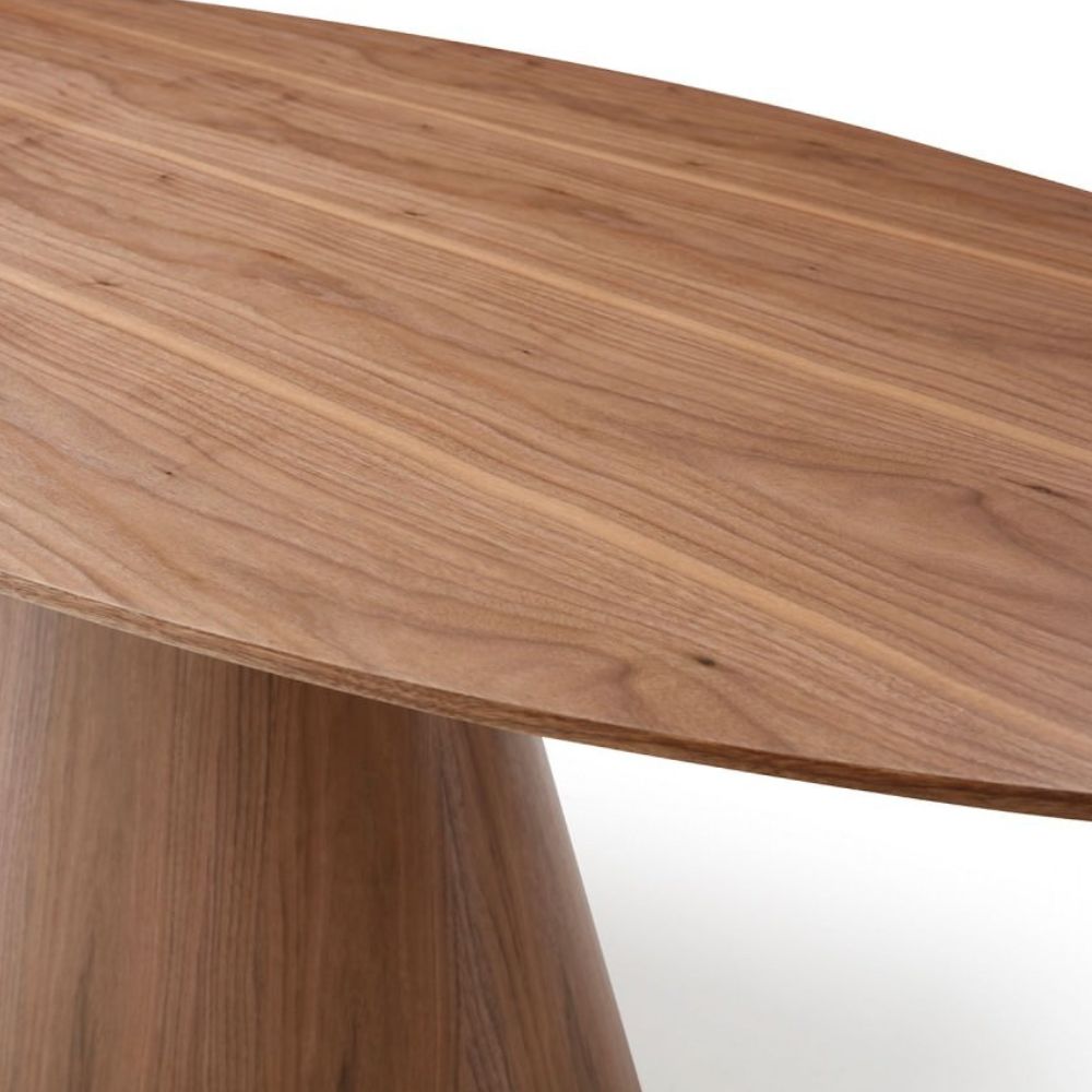 grain Bruno 95" Walnut or Oak Veneer Oval Dining Table, goldstardining.com