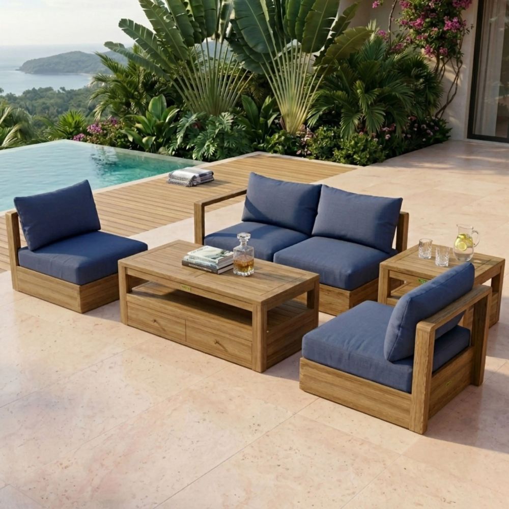 Anderson Teak Copacabana 5 pieces Modular Deep Seating Set Set-152
