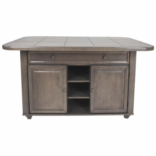 Sunset Trading Shades of Gray Kitchen Island | Grey Tile Top CY-KIT2-AG