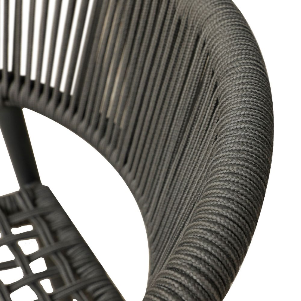 fabric Leyla Stackable Outdoor/Indoor Dark Grey Powdered Dining Chair goldstardining.com