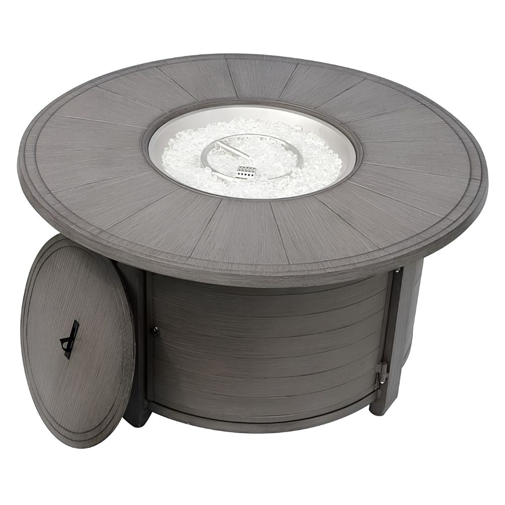 AZ Patio FS-2017-FPT Round Aluminum Fire Pit, Faux Wood Finish