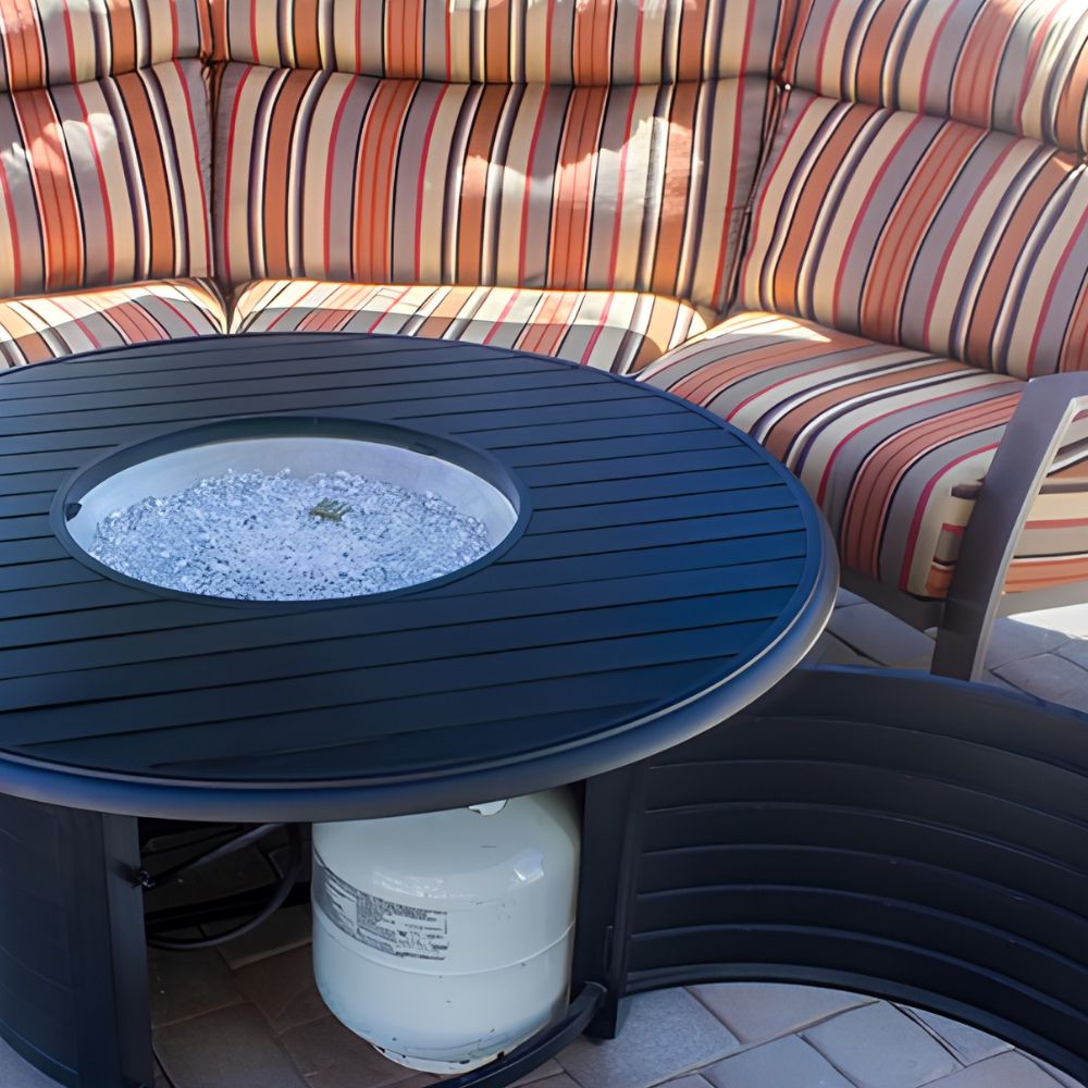 AZ Patio 48" Propane Round Aluminum Firepit Table, F-1350-FPT