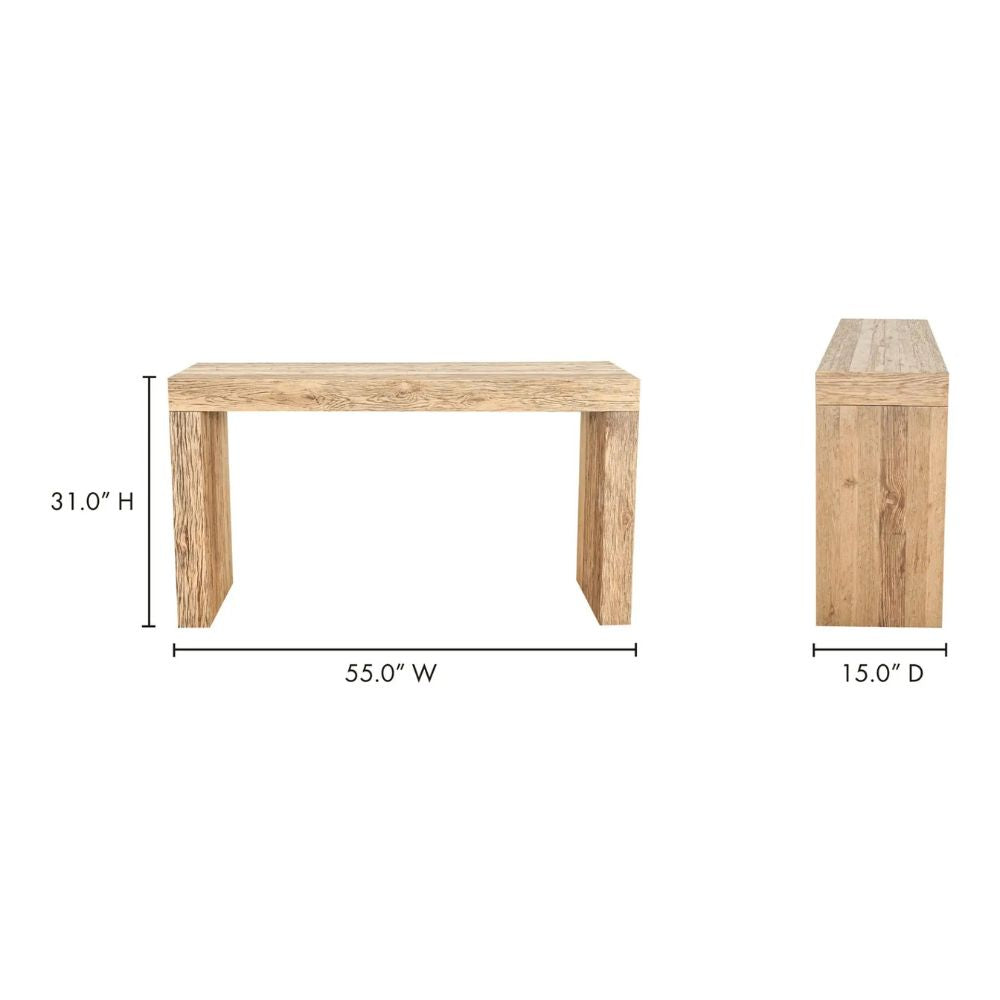 Evander Console Table Rustic Brown