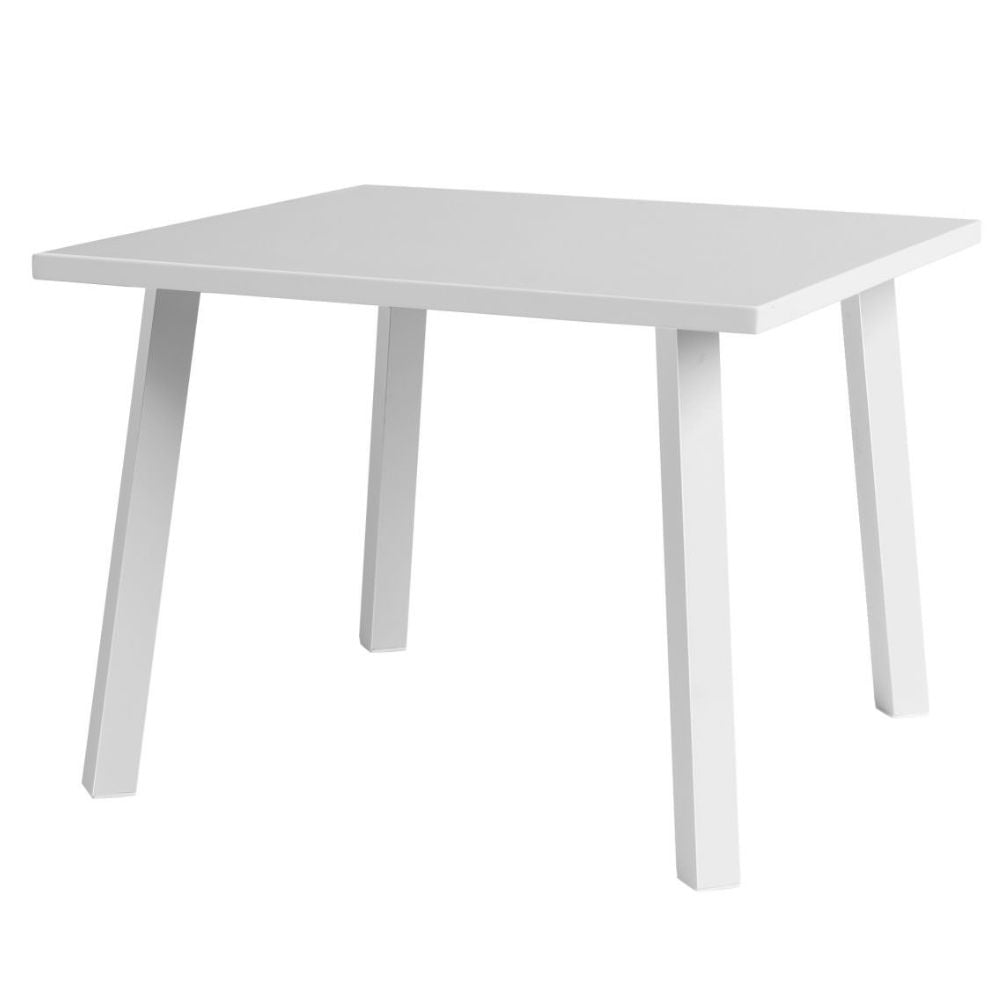 Whiteline Rio Indoor/Outdoor Square Aluminum Dining Table – Matte White