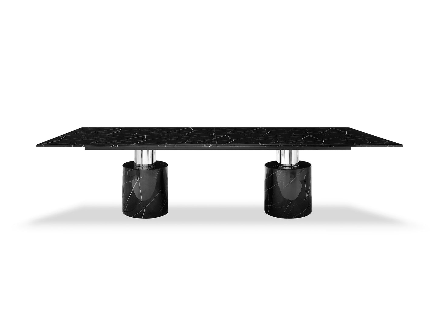Whiteline Geneva Black/White Dining Table - GOLD STAR Dining