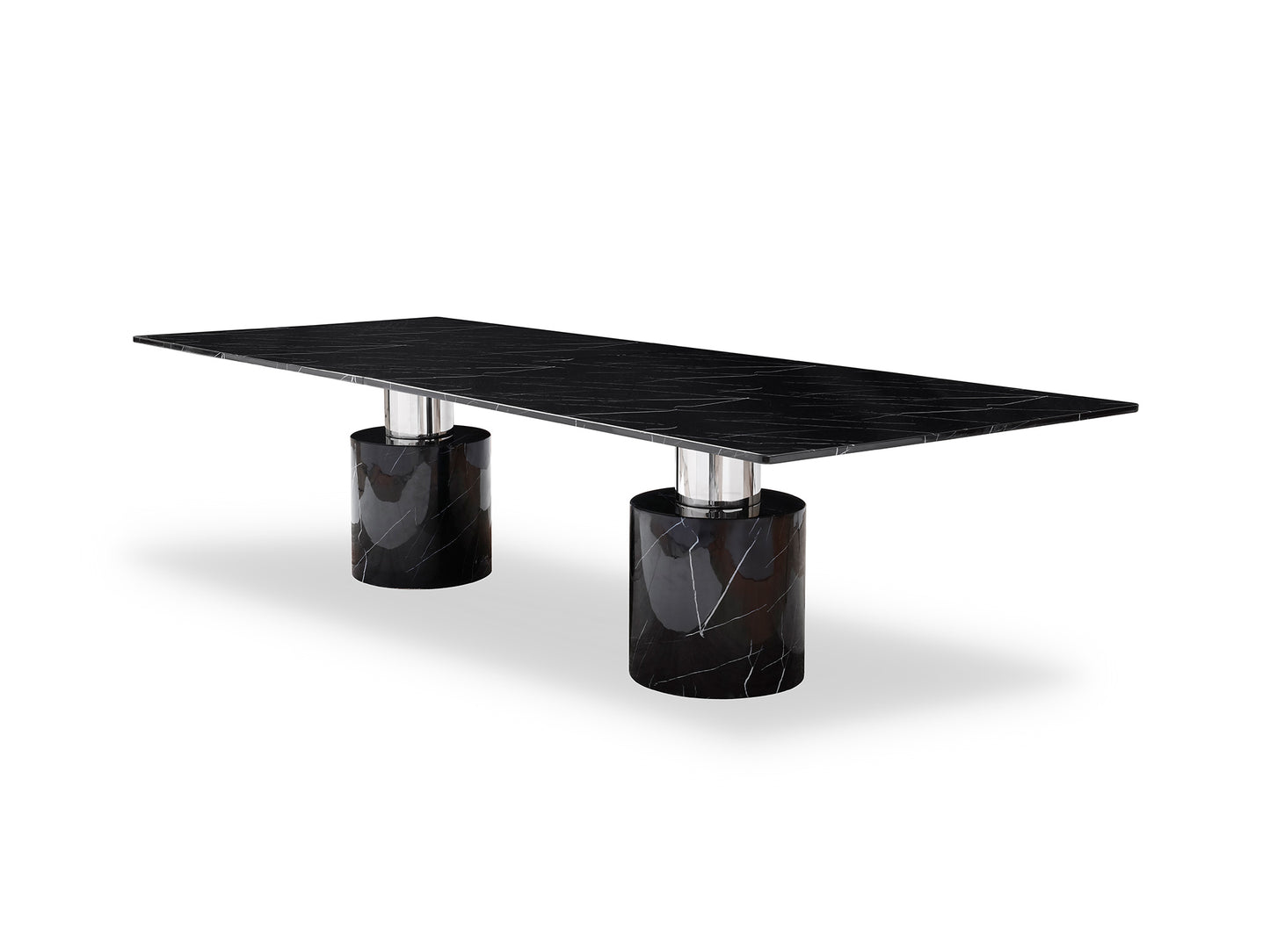 Whiteline Geneva Black/White Dining Table - GOLD STAR Dining
