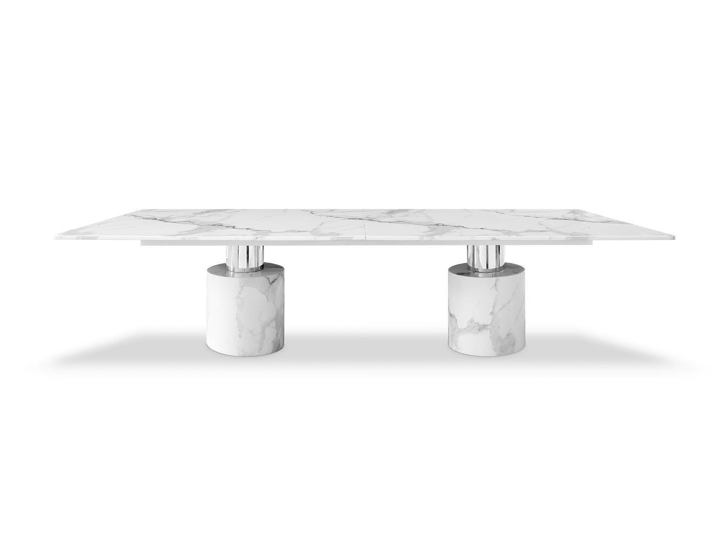 Whiteline Geneva Black/White Dining Table - GOLD STAR Dining