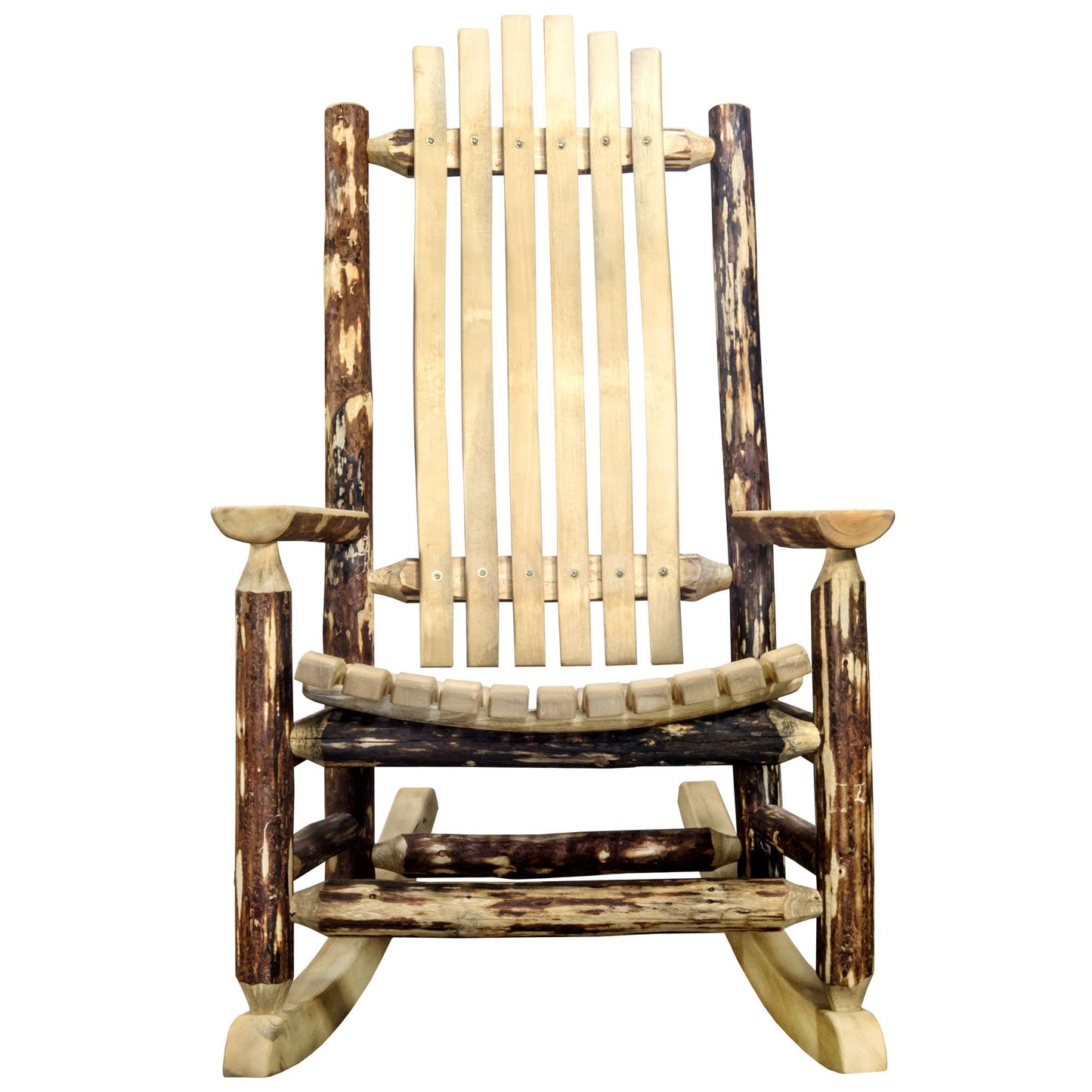 Montana Woodworks Glacier Country Collection Adult Log Rocker, Exterior Stain Finish MWGCLREXT