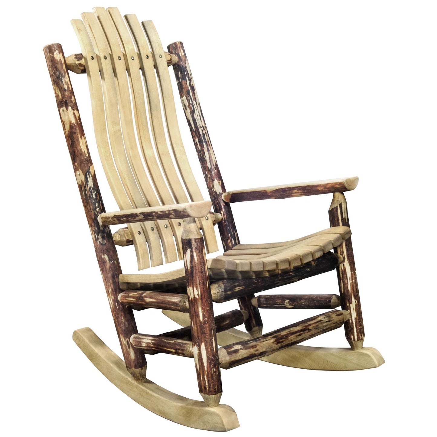 Montana Woodworks Glacier Country Collection Adult Log Rocker, Exterior Stain Finish MWGCLREXT