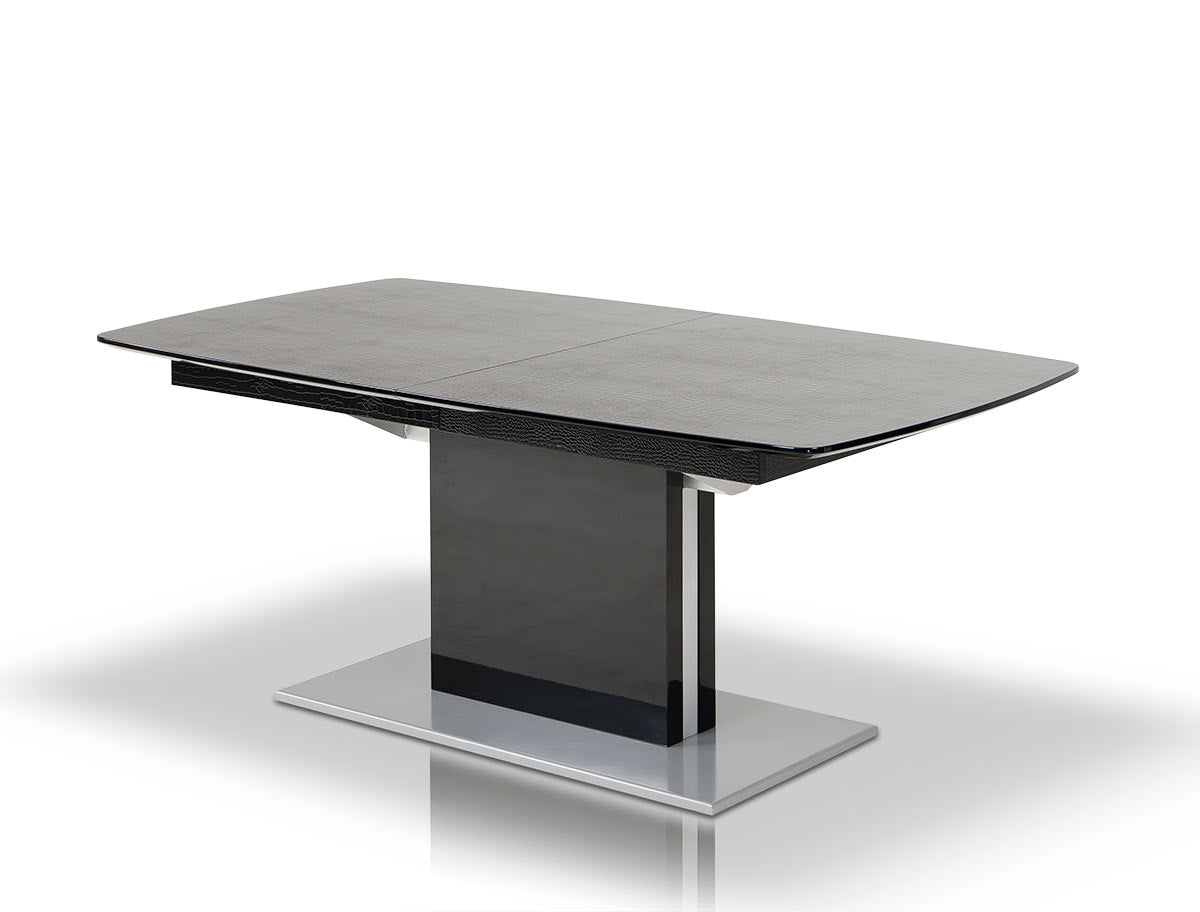 Homeroots 30" Black Crocodile Mdf Hardwood And Metal Dining Table 284098 - GOLD STAR Dining