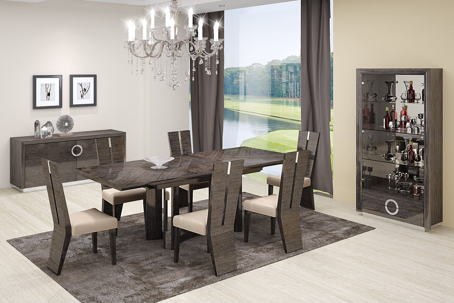 Homeroots 98.5" X 43.5" X 30" Gray Dining Table And 6" Chair Set 366215 - GOLD STAR Dining