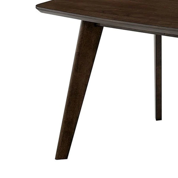 Benzara Mid Century Modern Wooden Dining Table with Fin Leg Support, Brown BM203977 - GOLD STAR Dining