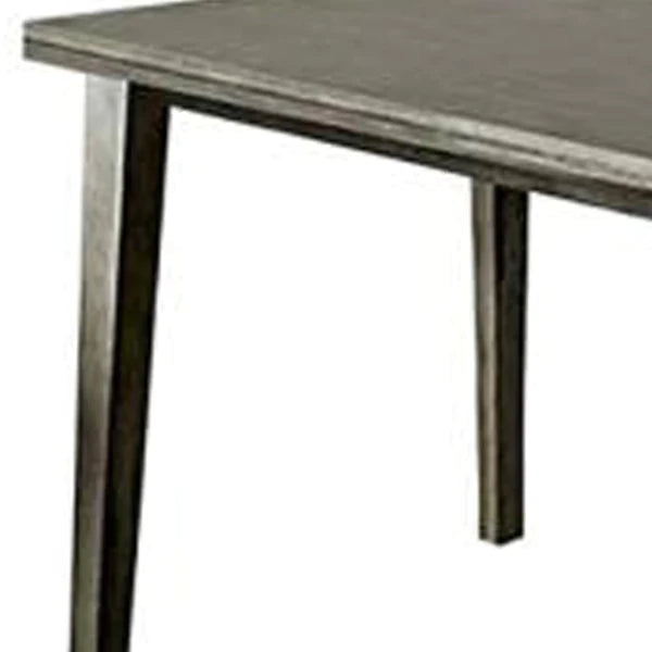 Benzara Rectangular Wooden Dining Table with Tapered Block Legs, Gray BM233841 - GOLD STAR Dining