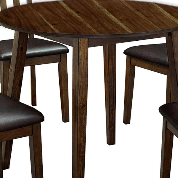Benzara Wooden Dining Table with Ladder Back Style Chairs, Set of 5, Brown BM236574 - GOLD STAR Dining