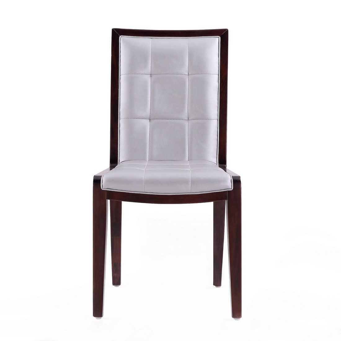 Manhattan Comfort Executor Walnut Faux Leather Dining Chairs (Set of Two) - GOLD STAR Dining