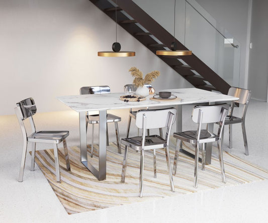 ZuoMod Atlas Dining Table White & Silver 100707