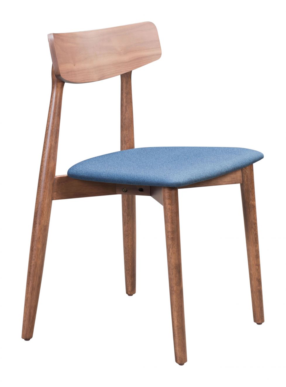 ZuoMod Newman Dining Chair (Set of 2) Walnut & Gray / Walnut & Blue