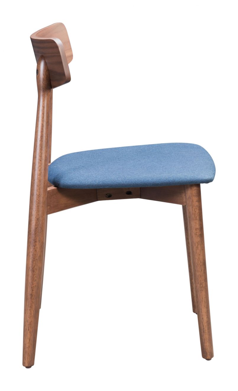 ZuoMod Newman Dining Chair (Set of 2) Walnut & Gray / Walnut & Blue