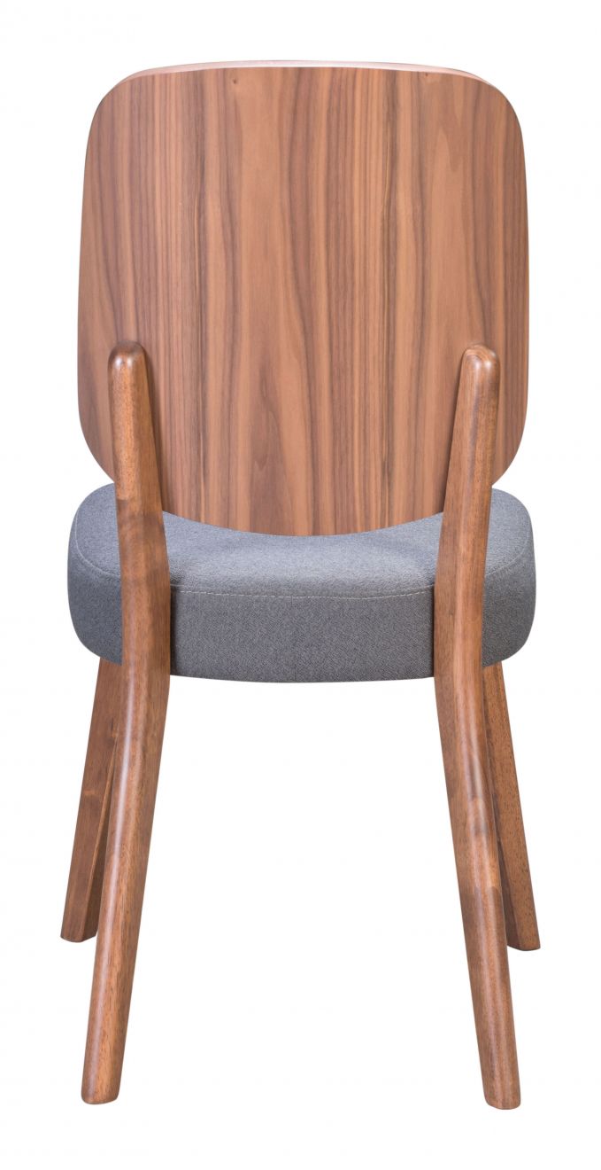 ZuoMod Alberta Dining Chair (Set of 2) Walnut & Dark Gray 100981