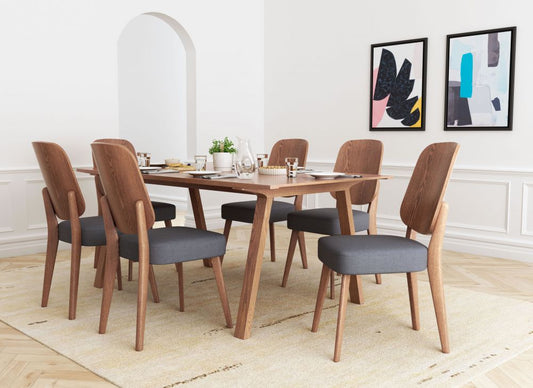 ZuoMod Alberta Dining Chair (Set of 2) Walnut & Dark Gray 100981