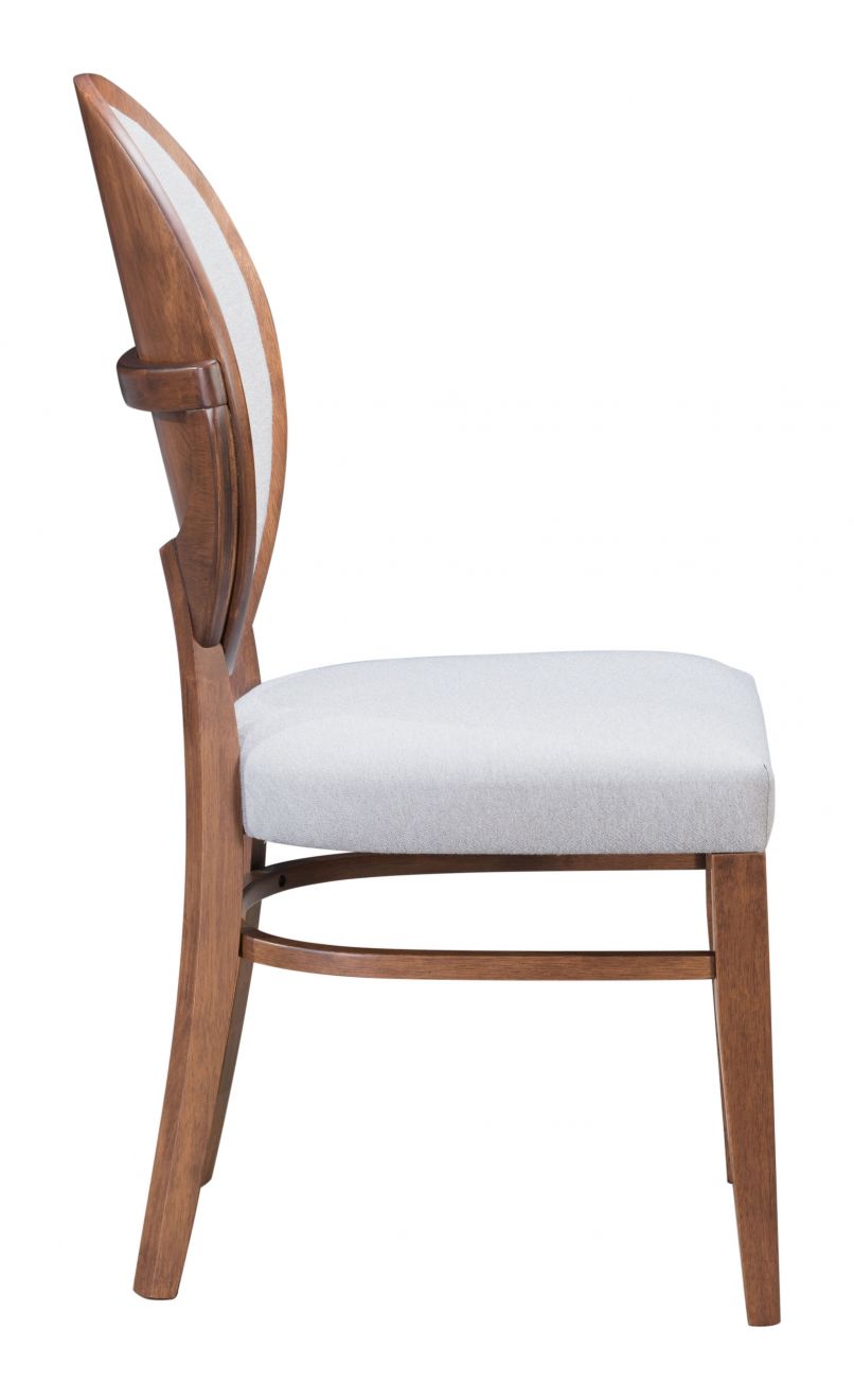 ZuoMod Regents Dining Chair (Set of 2) Walnut & Light Gray 100982