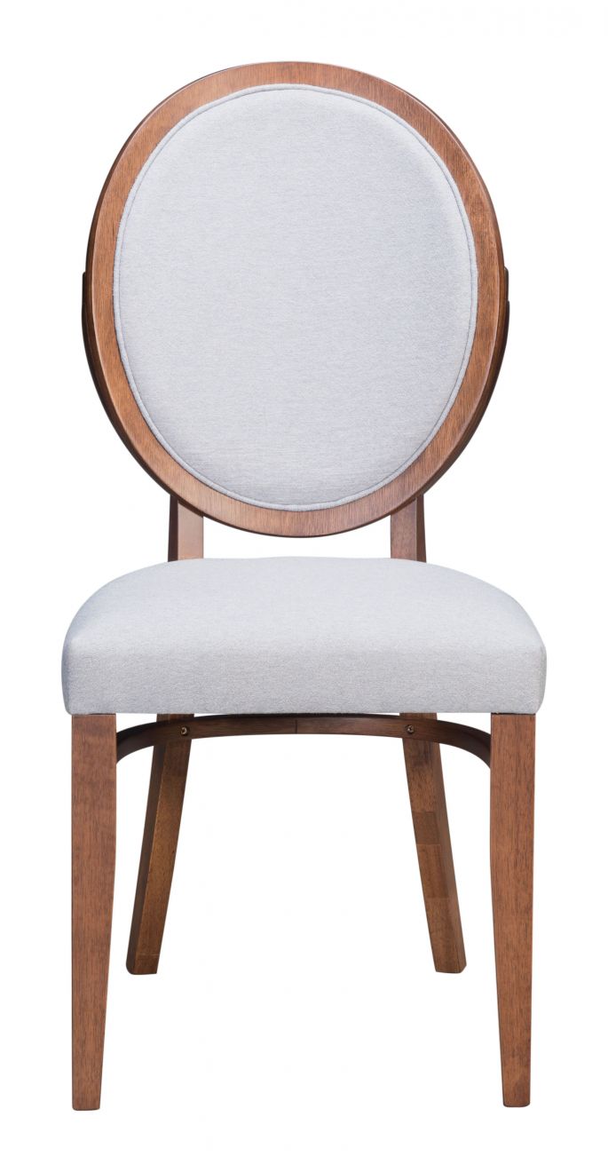 ZuoMod Regents Dining Chair (Set of 2) Walnut & Light Gray 100982