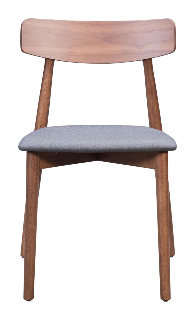 ZuoMod Newman Dining Chair (Set of 2) Walnut & Gray / Walnut & Blue