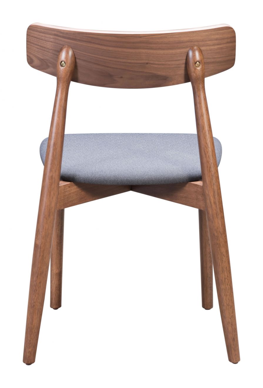 ZuoMod Newman Dining Chair (Set of 2) Walnut & Gray / Walnut & Blue