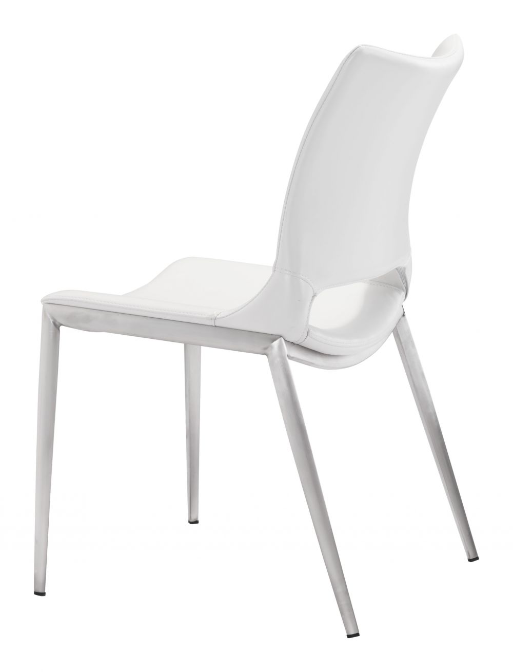 ZuoMod Ace Dining Chair (Set of 2) White & Silver 101279