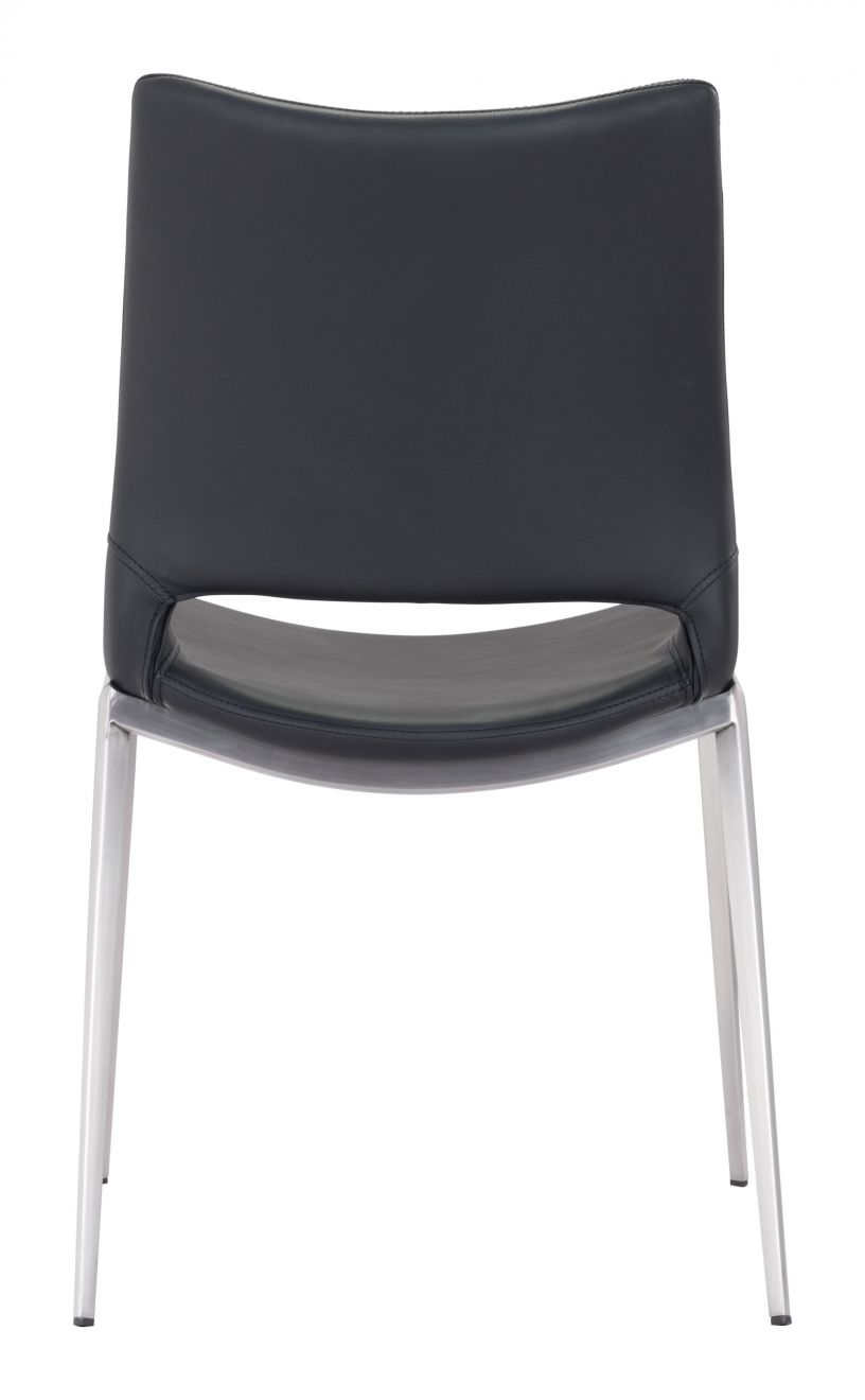 ZuoMod Ace Dining Chair (Set of 2) Black & Silver 101280