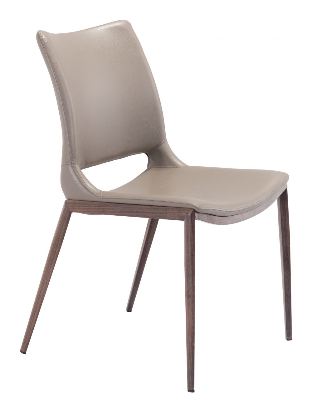 ZuoMod Ace Dining Chair (Set of 2) Gray & Walnut 101282