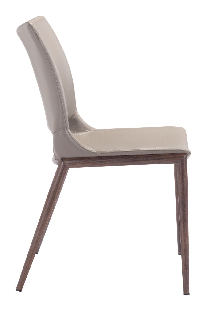 ZuoMod Ace Dining Chair (Set of 2) Gray & Walnut 101282