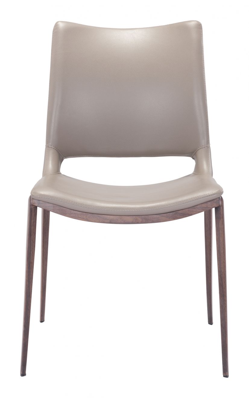 ZuoMod Ace Dining Chair (Set of 2) Gray & Walnut 101282