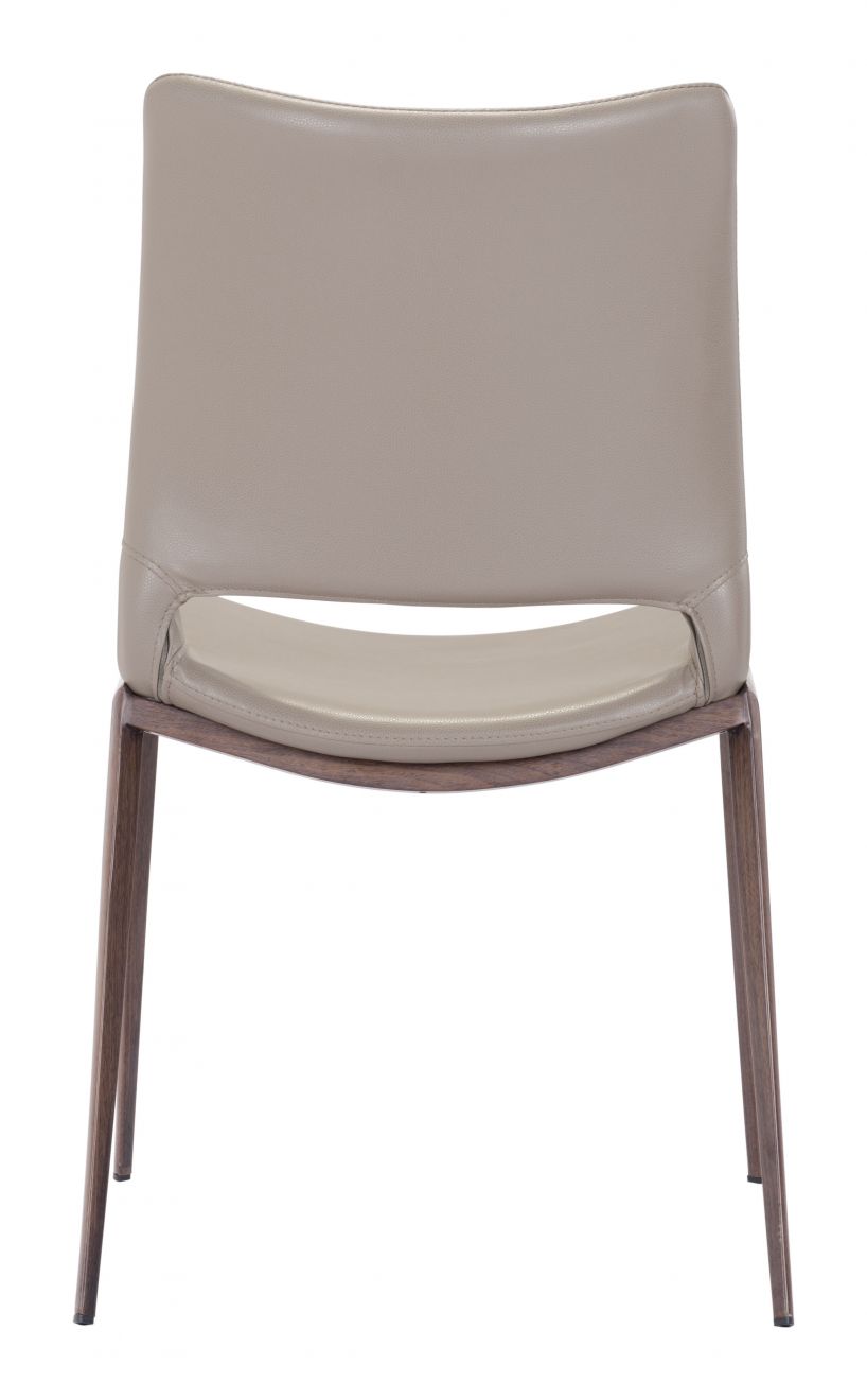 ZuoMod Ace Dining Chair (Set of 2) Gray & Walnut 101282