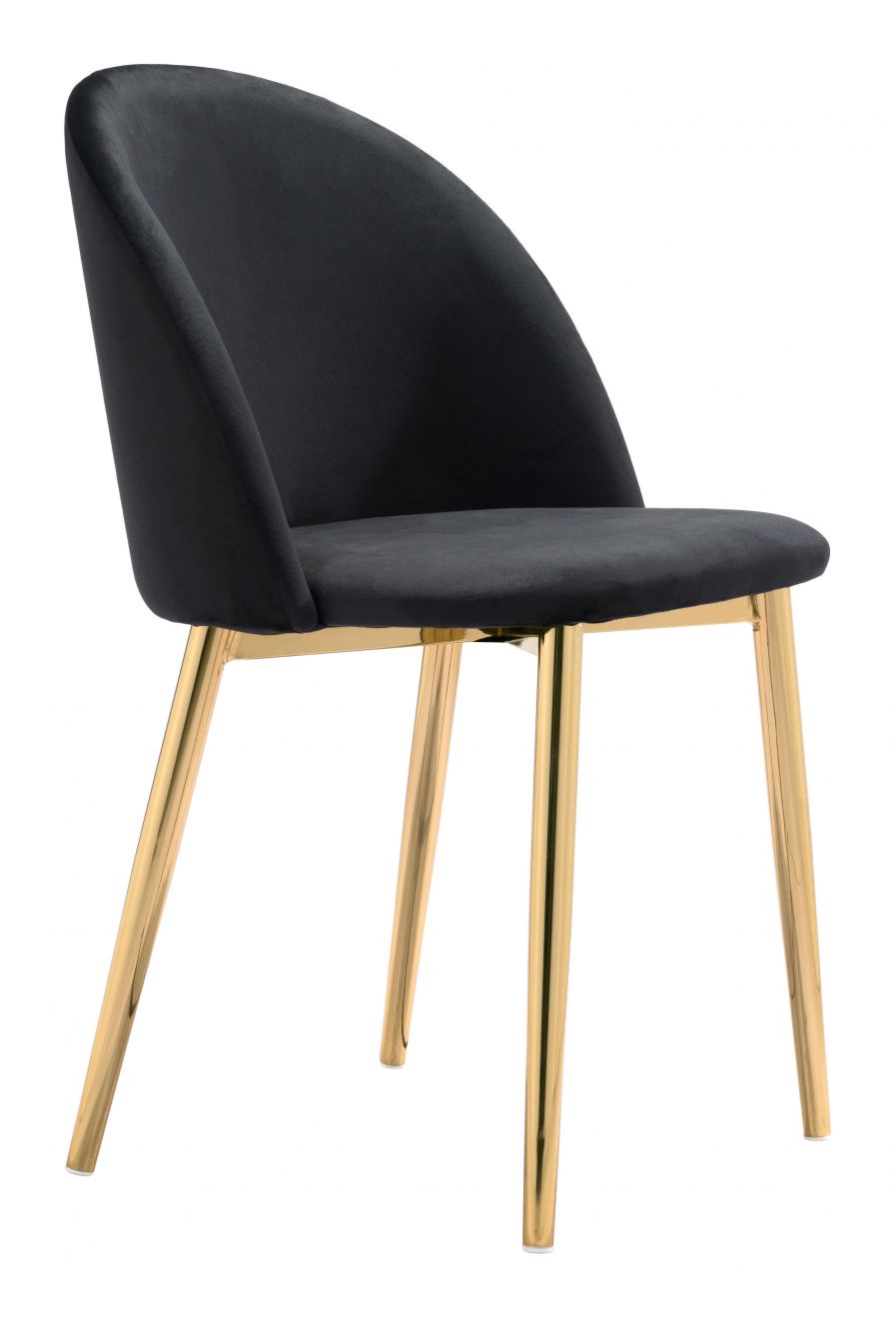 ZuoMod Cozy Dining Chair (Set of 2) Black & Gold 101556