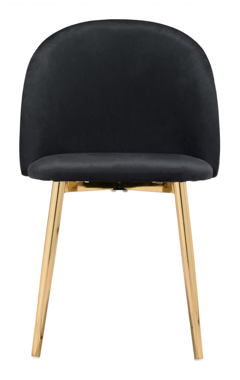 ZuoMod Cozy Dining Chair (Set of 2) Black & Gold 101556