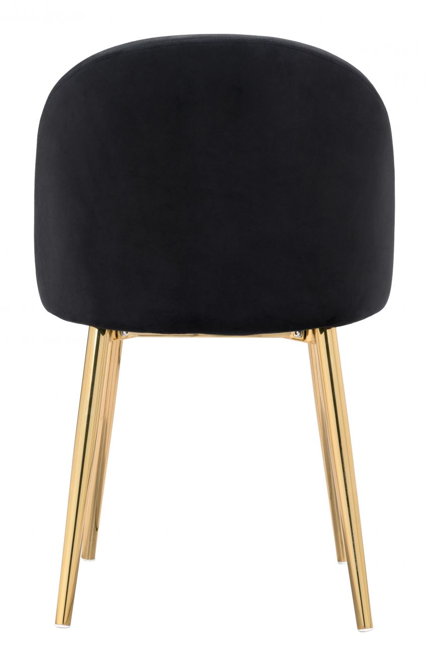 ZuoMod Cozy Dining Chair (Set of 2) Black & Gold 101556