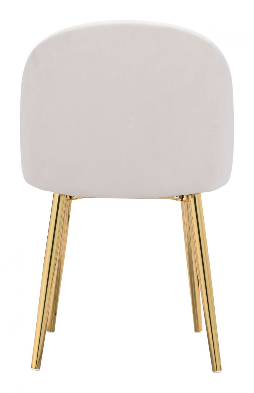 ZuoMod Cozy Dining Chair (Set of 2) Cream & Gold 101557