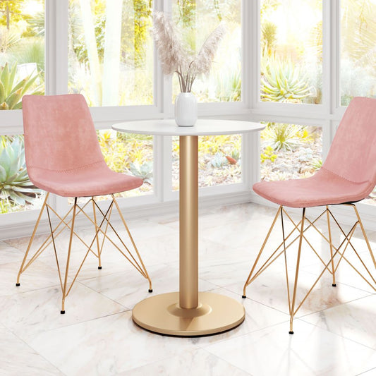 ZuoMod Alto Bistro Table White & Gold 101570