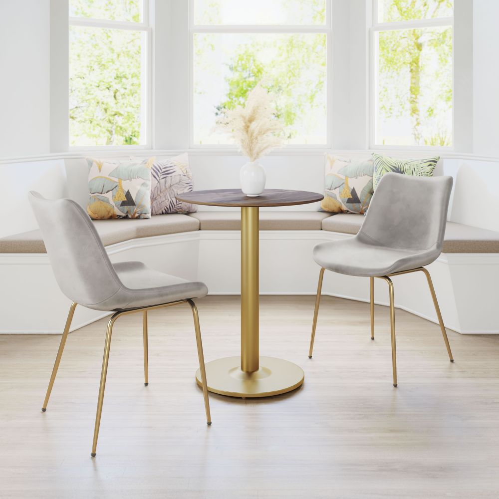 ZuoMod Alto Bistro Table Brown & Gold 101571