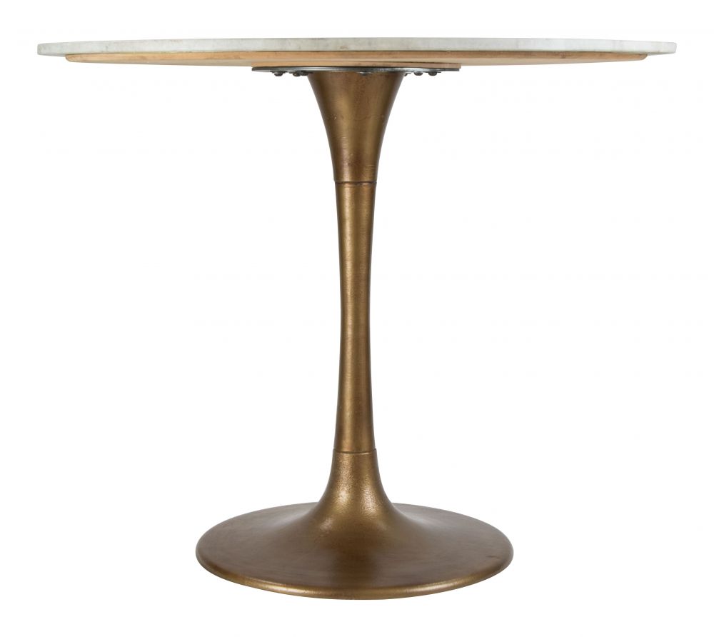 ZuoMod Fullerton Dining Table White & Gold 101842