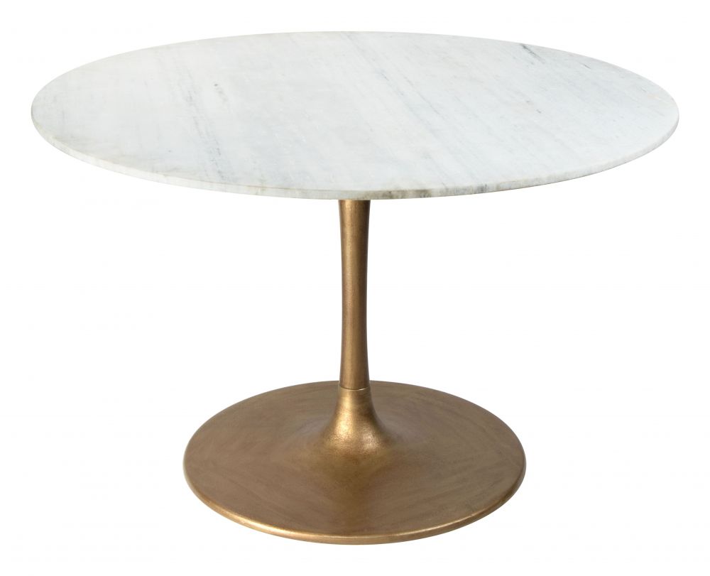 ZuoMod Ithaca Dining Table White & Gold 101845