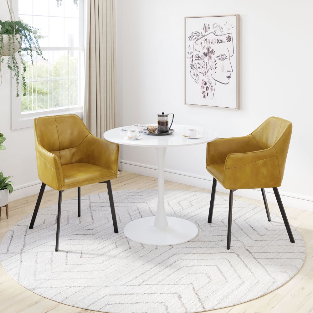 ZuoMod Loiret Dining Chair (Set of 2) Yellow 101903