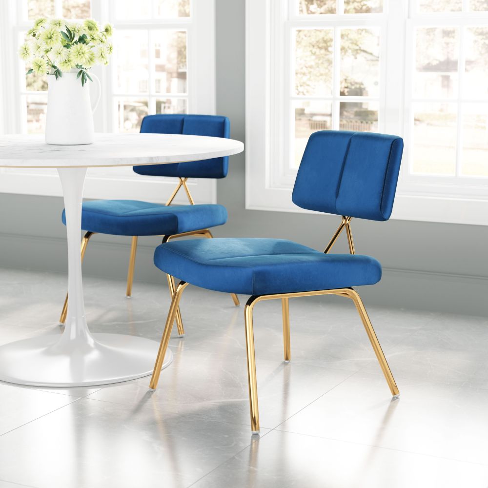 ZuoMod Nicole Dining Chair (Set of 2) Blue / Green