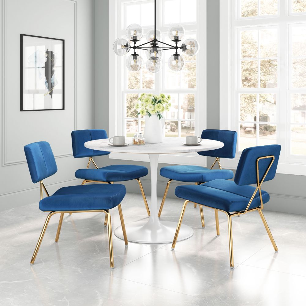 ZuoMod Nicole Dining Chair (Set of 2) Blue / Green